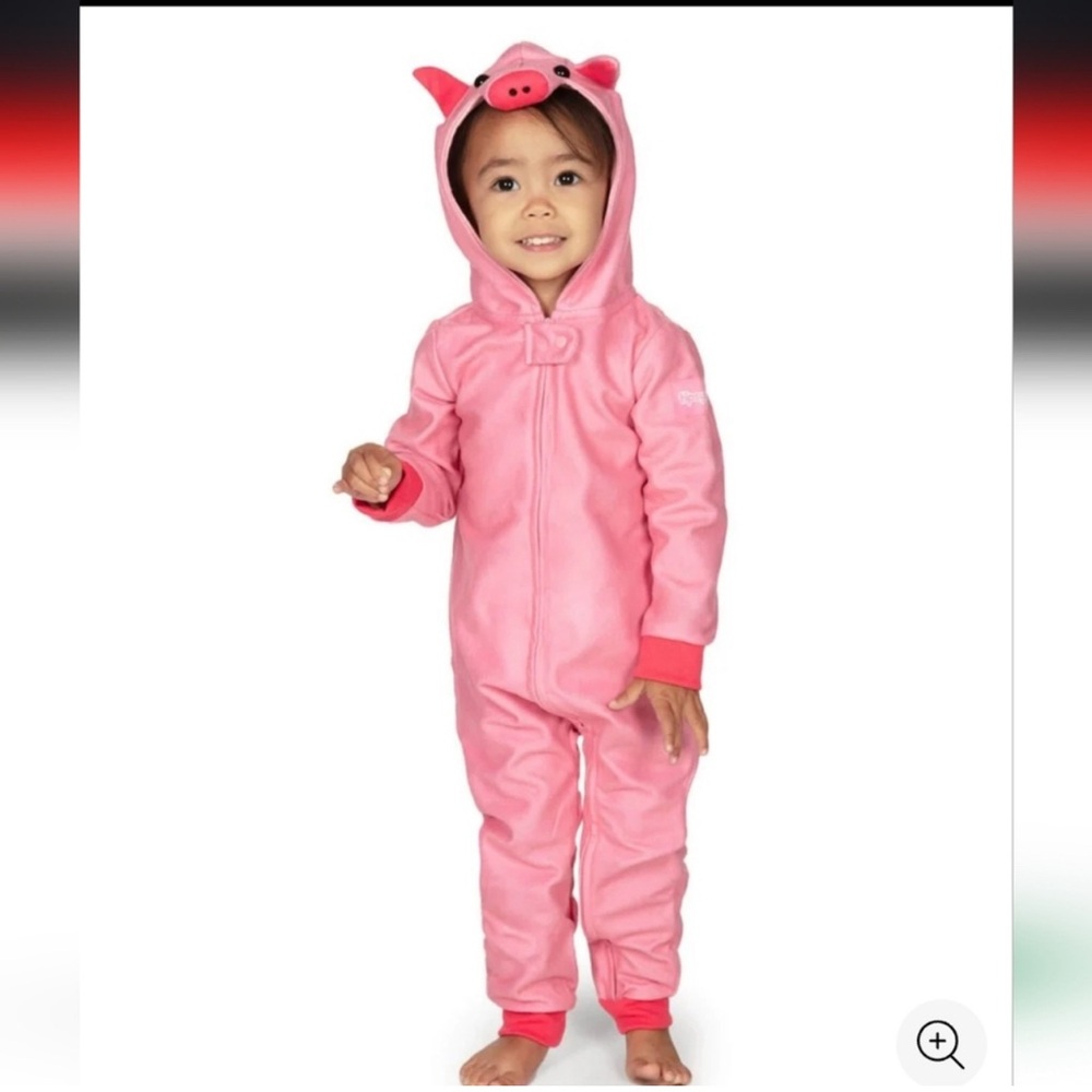 Tipsy Elves Cute Pink Baby Pig Playsuit with Hood for Toddlers NWT